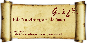 Günszberger Ámon névjegykártya